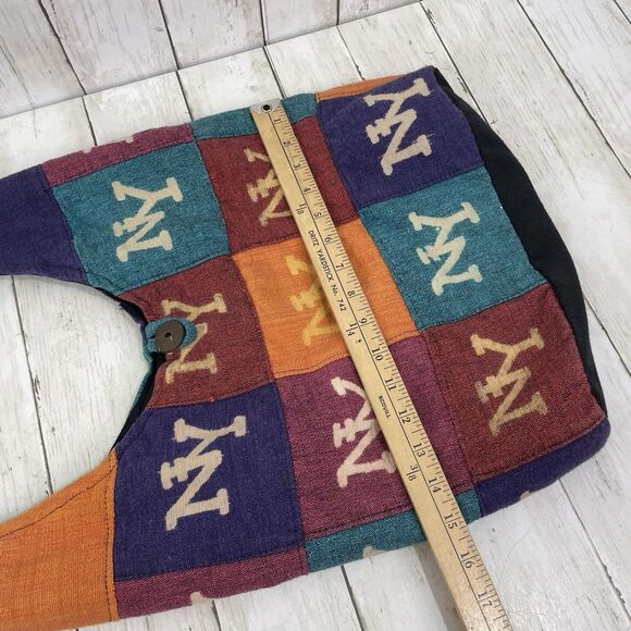 NY Crossbody Sling Slouchy HOBO Bag NEW YORK BLOCK PATCHWORK - Nepal - Picture 9 of 13